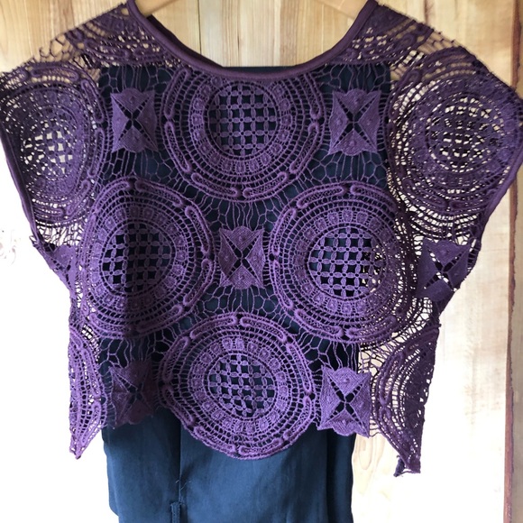 Deep purple/ maroon crotchet crop top - Picture 7 of 7